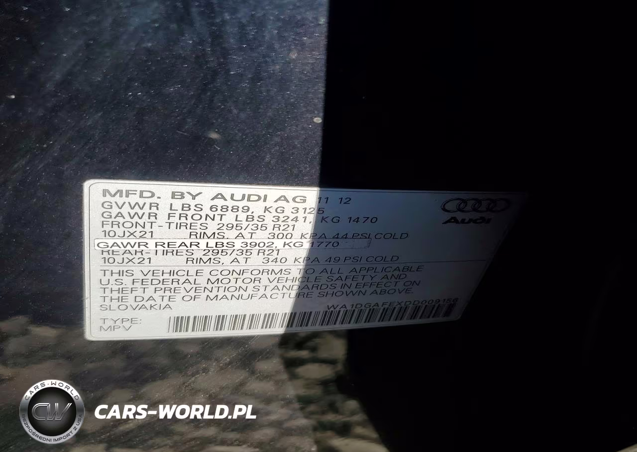 2013 Audi Q7 Prestige VIN:WA1DGAFEXDD009156 - 12