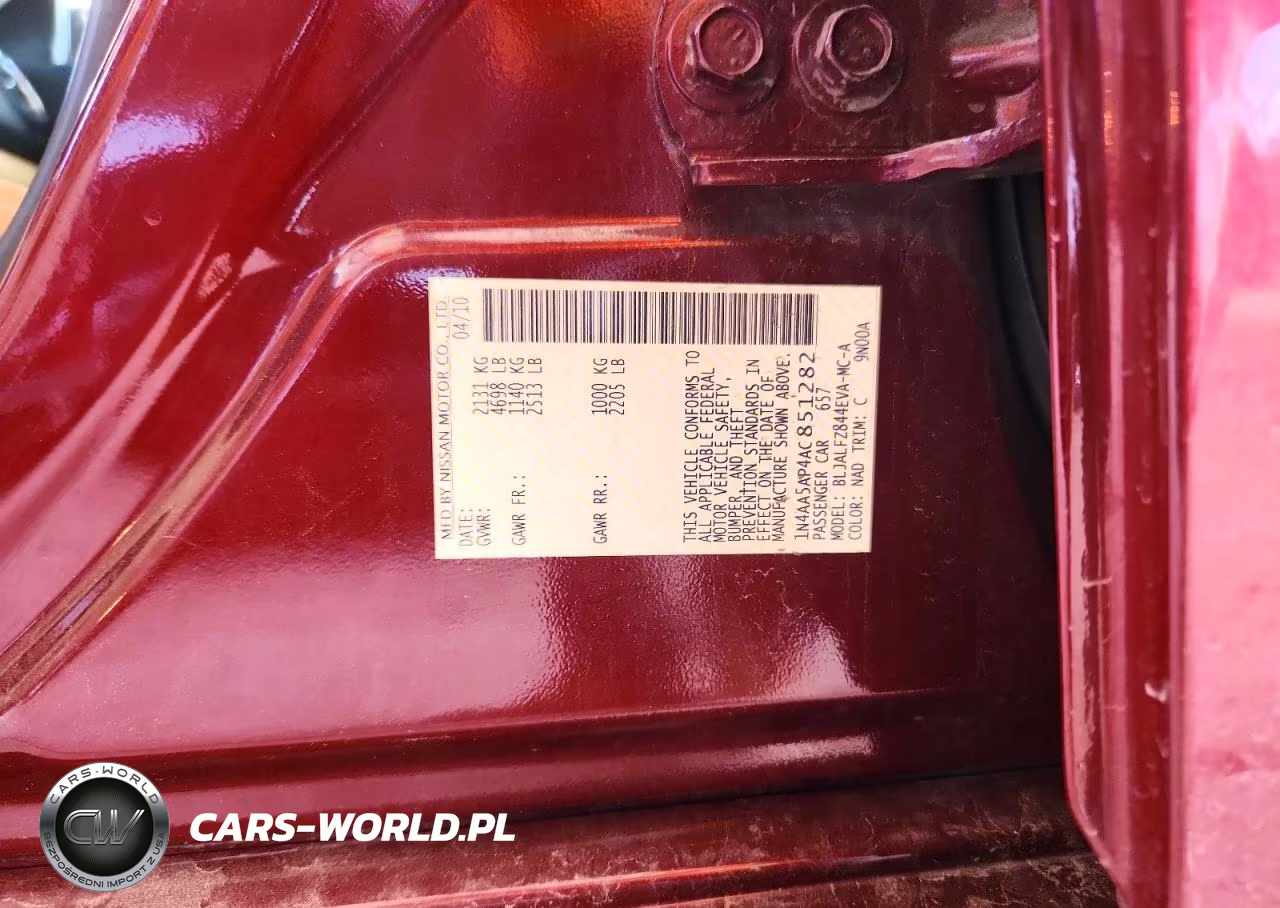 2010 Nissan Maxima 3.5 S VIN:1N4AA5AP4AC851282 - 13