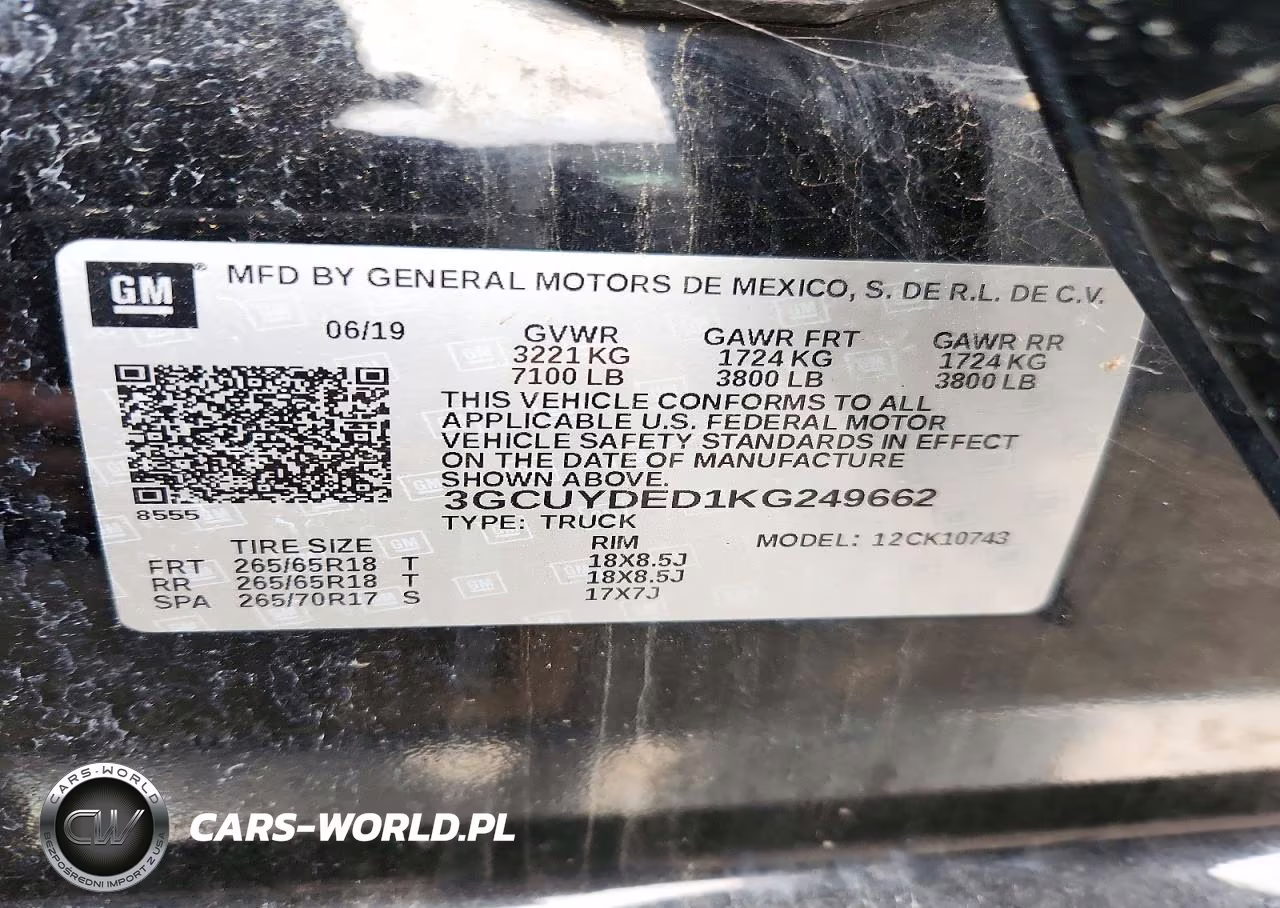 2019 Chevrolet Silverado K1500 Lt VIN:3GCUYDED1KG249662 - 12