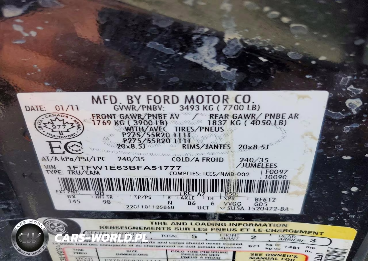 2011 Ford F150 Supercrew VIN:1FTFW1E63BFA51777 - 12