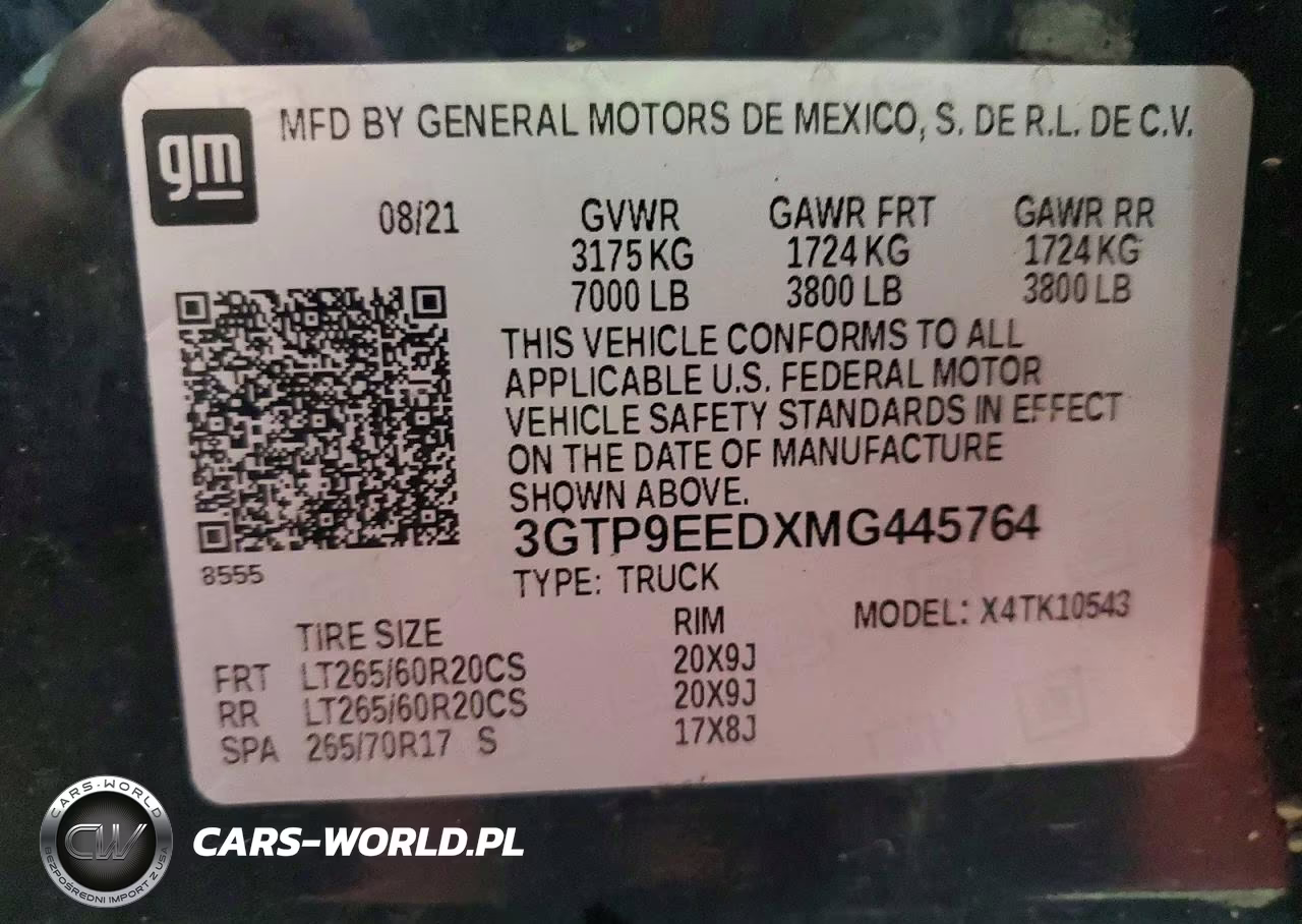 2021 GMC Sierra K1500 At4 VIN:3GTP9EEDXMG445764 - 12