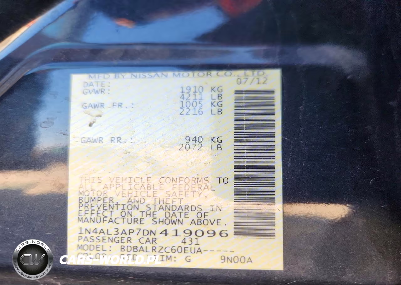 2013 Nissan Altima 2.5 VIN:1N4AL3AP7DN419096 - 12
