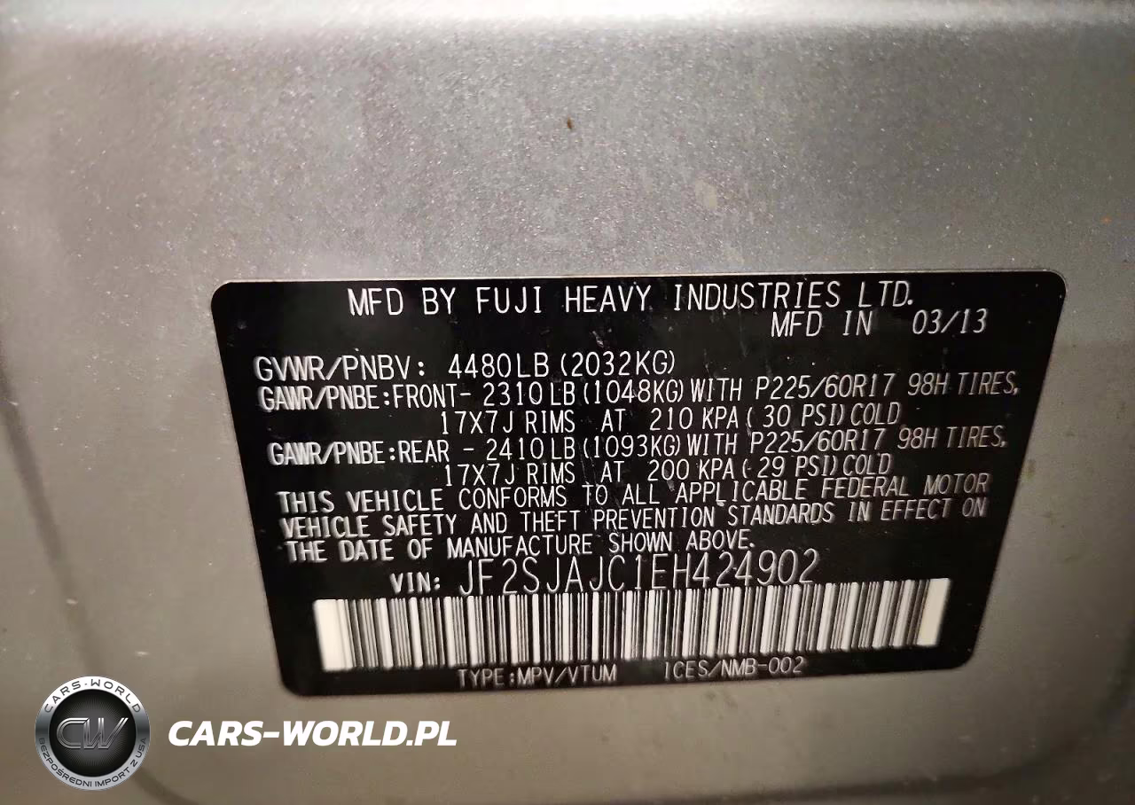 2014 Subaru Forester 2.5I Limited VIN:JF2SJAJC1EH424902 - 13