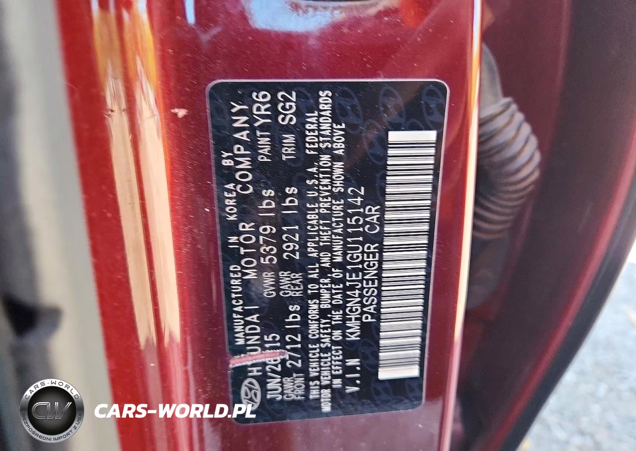 2016 Hyundai Genesis 3.8L VIN:KMHGN4JE1GU115142 - 12