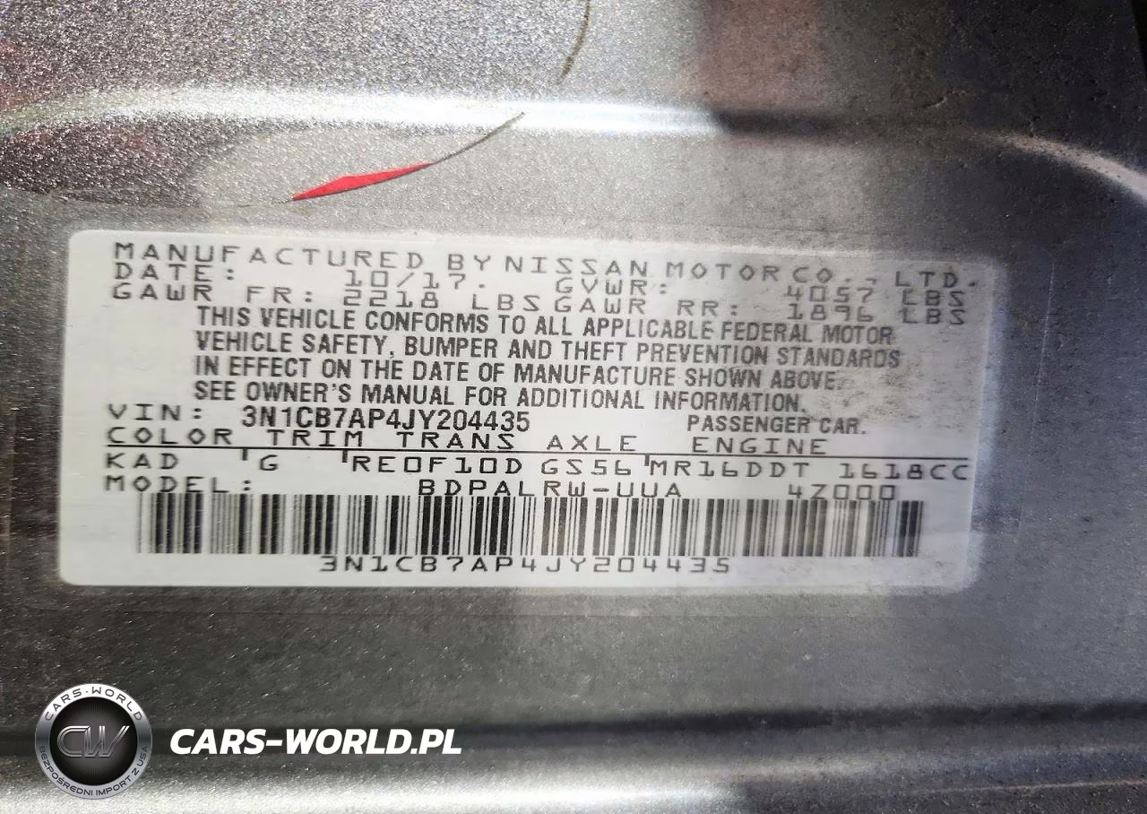 2018 Nissan Sentra Sr Turbo VIN:3N1CB7AP4JY204435 - 12