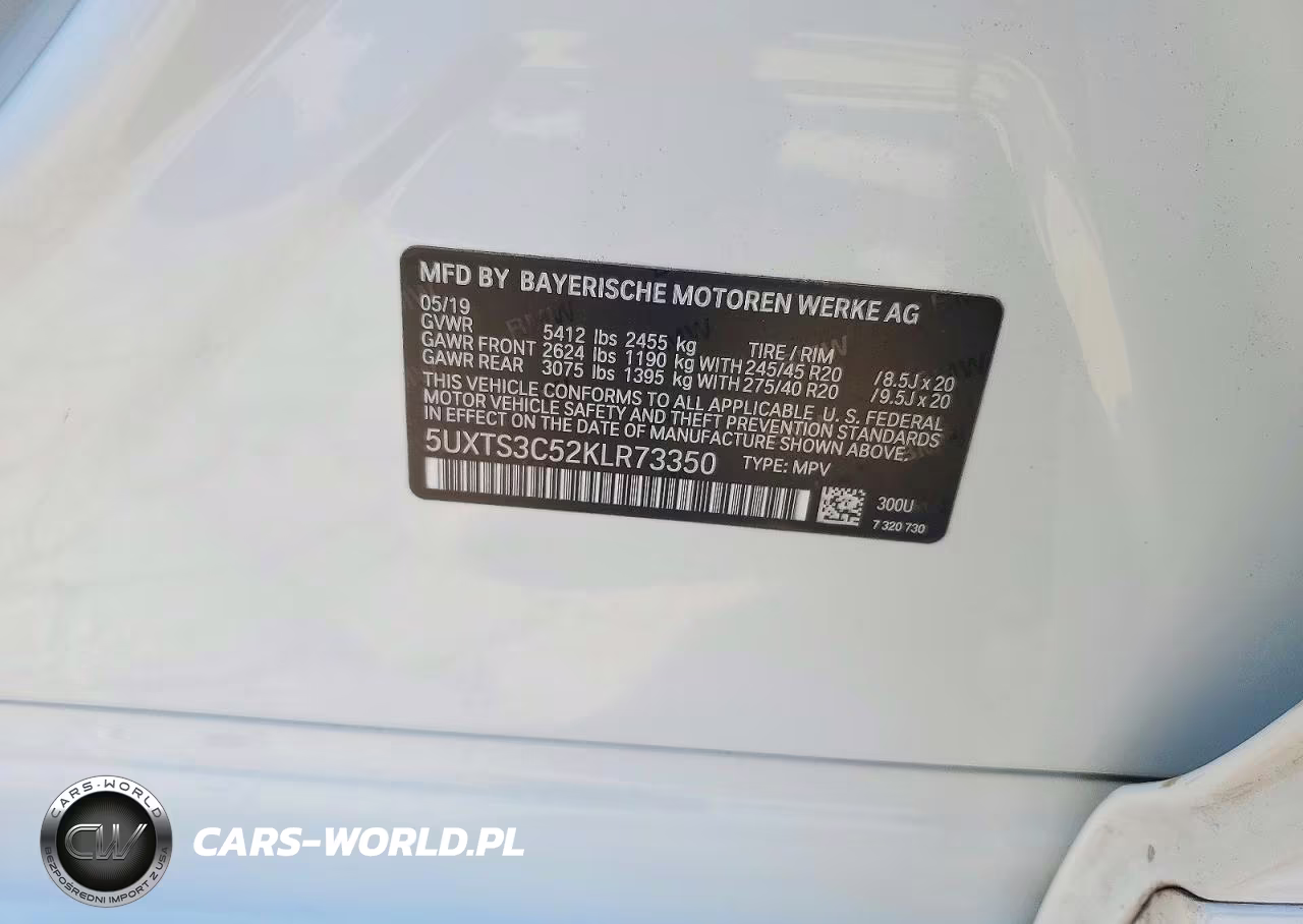 2019 BMW X3 xDrivem40I VIN:5UXTS3C52KLR73350 - 13