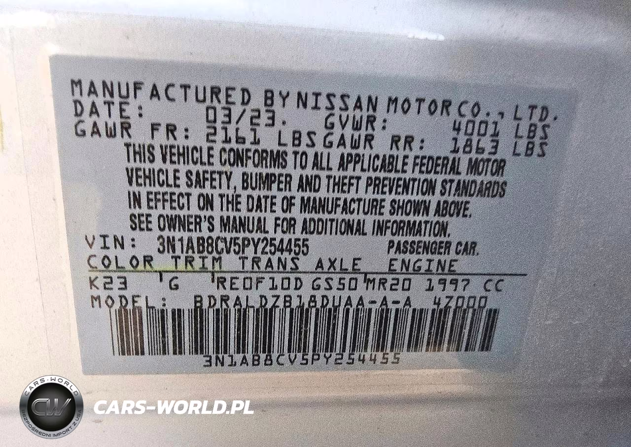 2023 Nissan Sentra Sv VIN:3N1AB8CV5PY254455 - 12