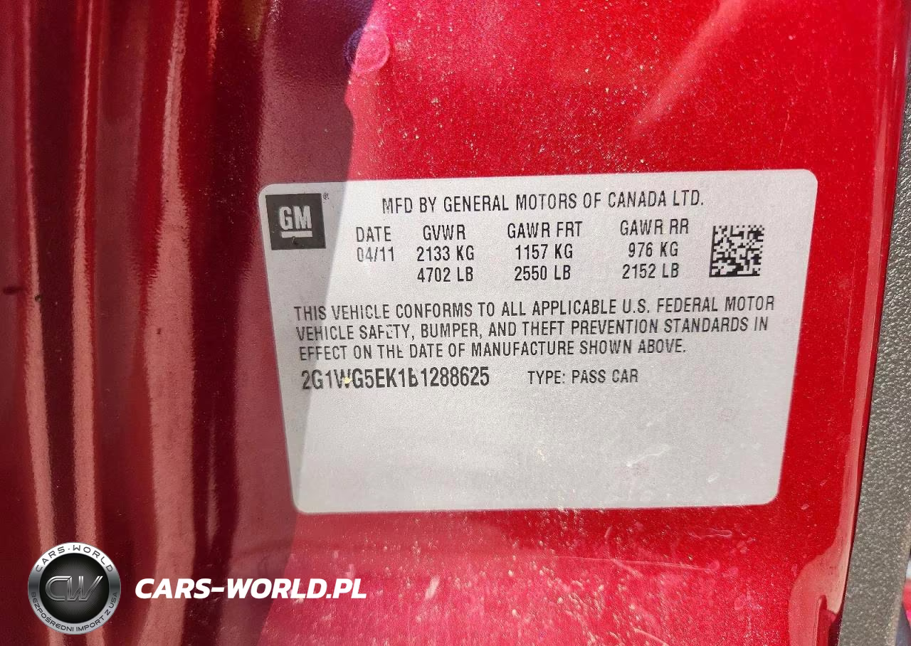 2011 Chevrolet Impala Lt VIN:2G1WG5EK1B1288625 - 12