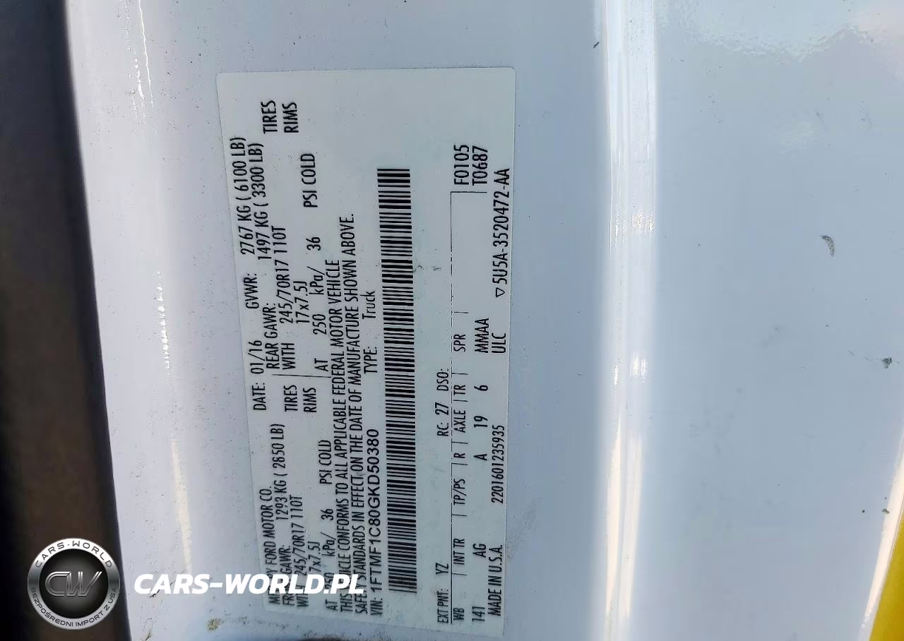 2016 Ford F150 VIN:1FTMF1C80GKD50380 - 12