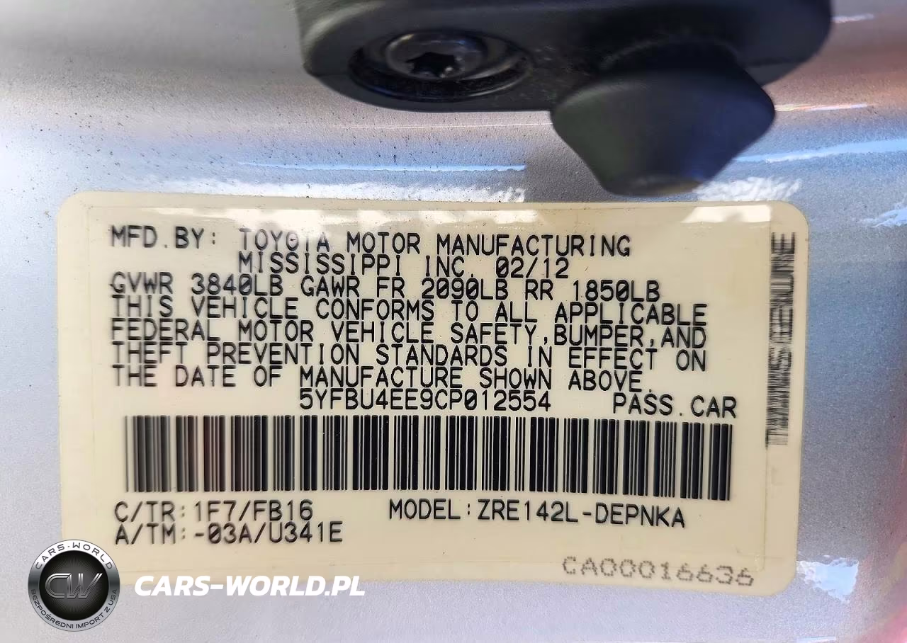 2012 Toyota Corolla Le VIN:5YFBU4EE9CP012554 - 12
