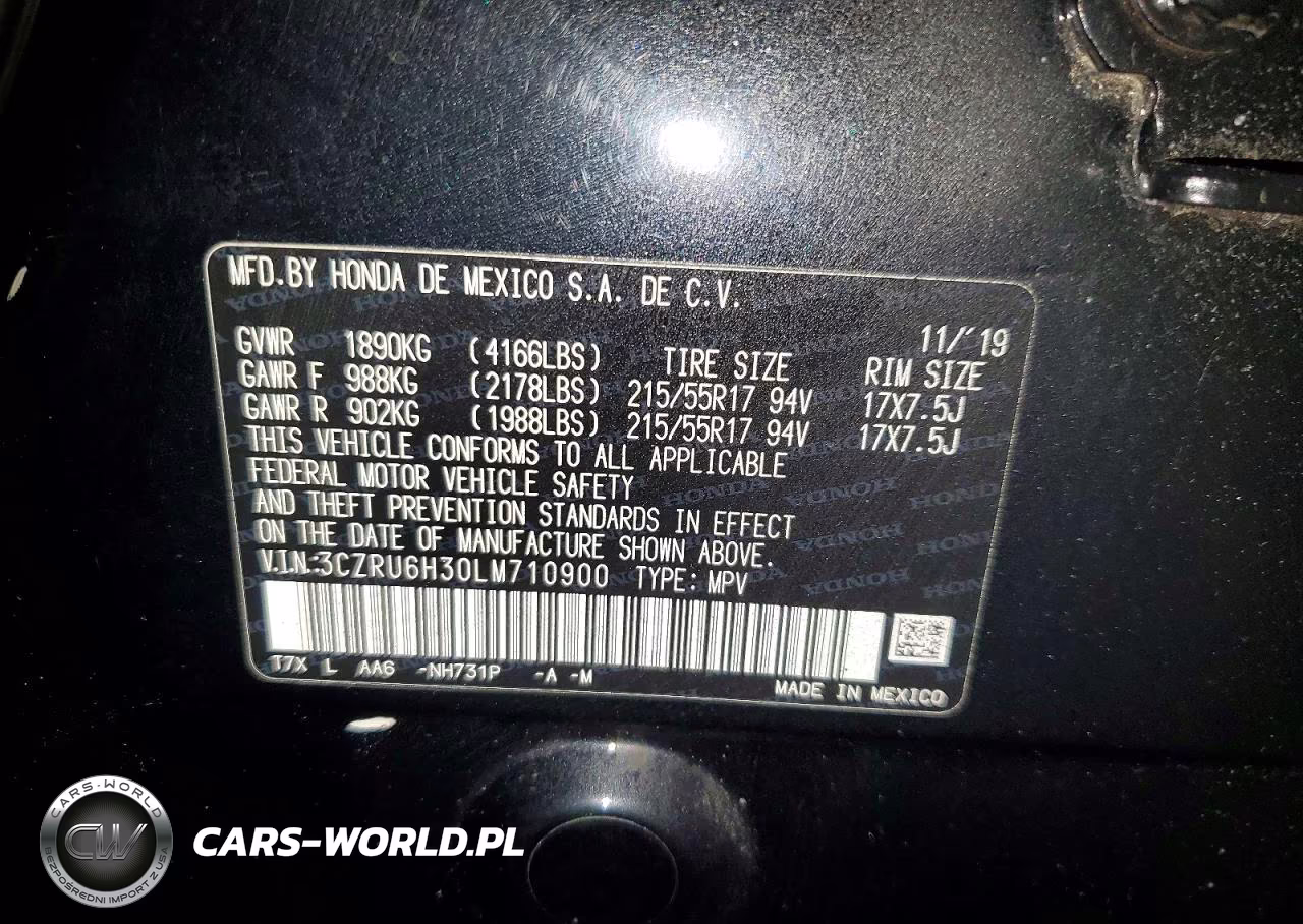 2020 Honda Hr-V Lx VIN:3CZRU6H30LM710900 - 13