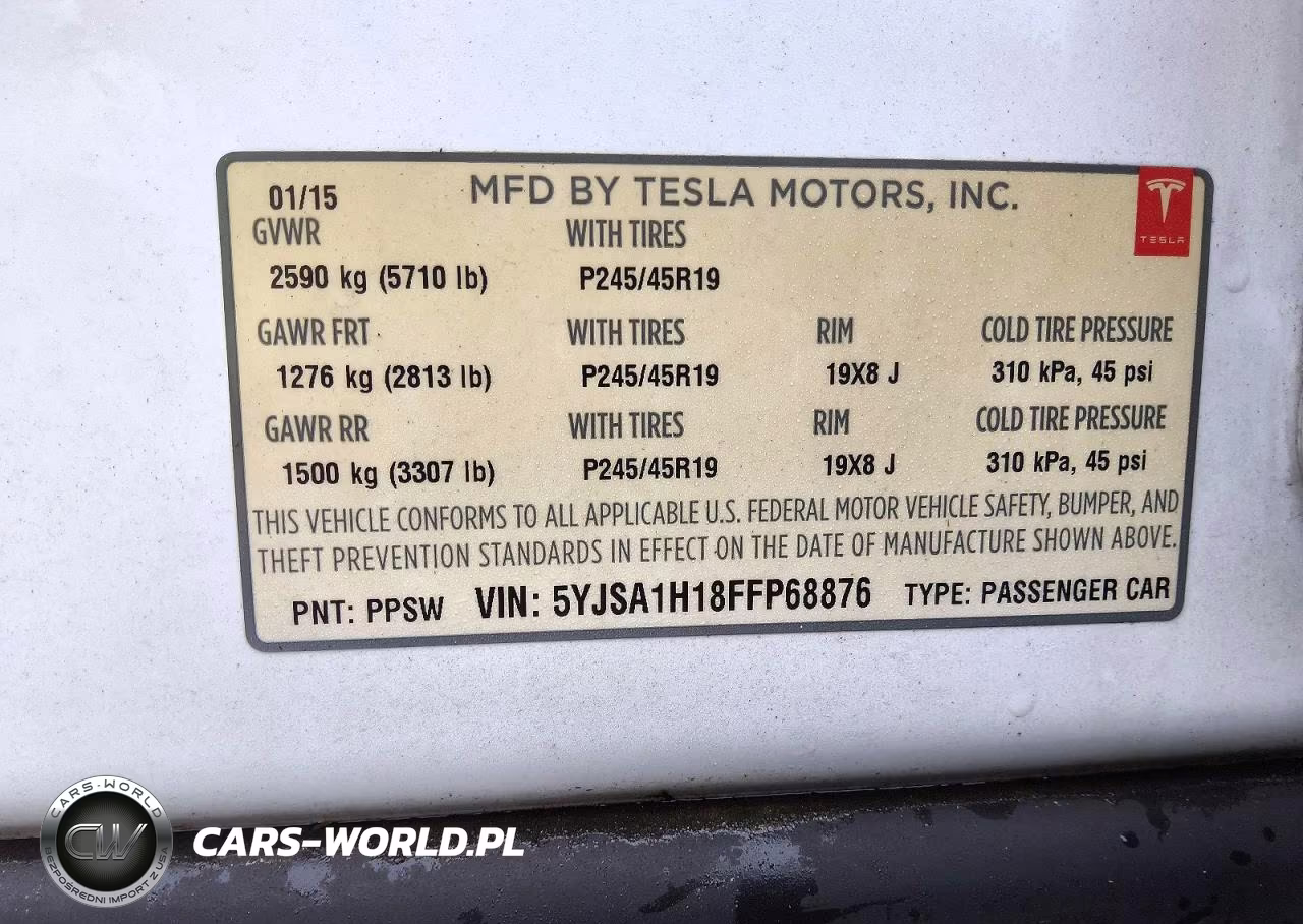 2015 Tesla Model S 85 VIN:5YJSA1H18FFP68876 - 12