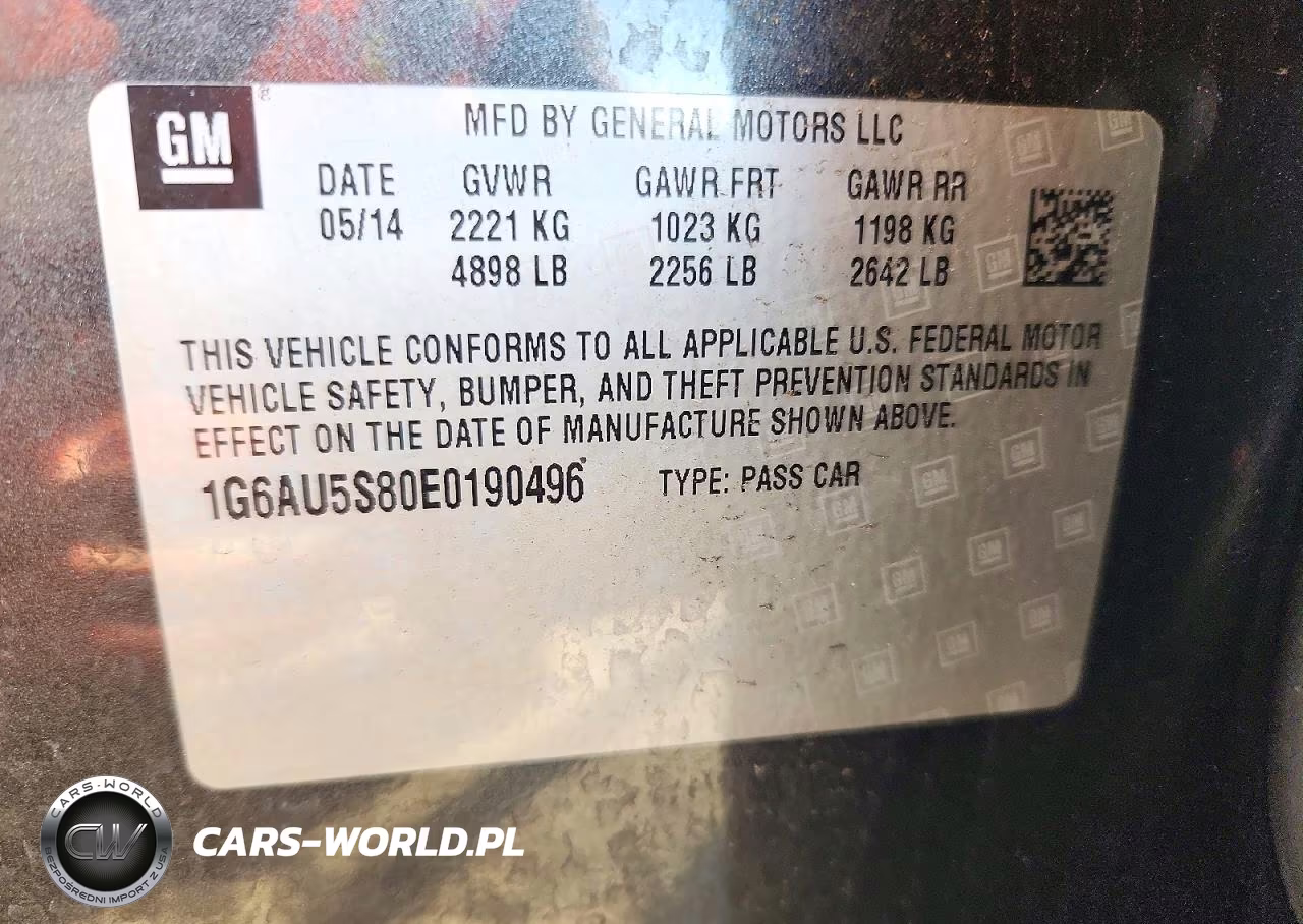 2014 Cadillac Cts Vsport VIN:1G6AU5S80E0190496 - 12