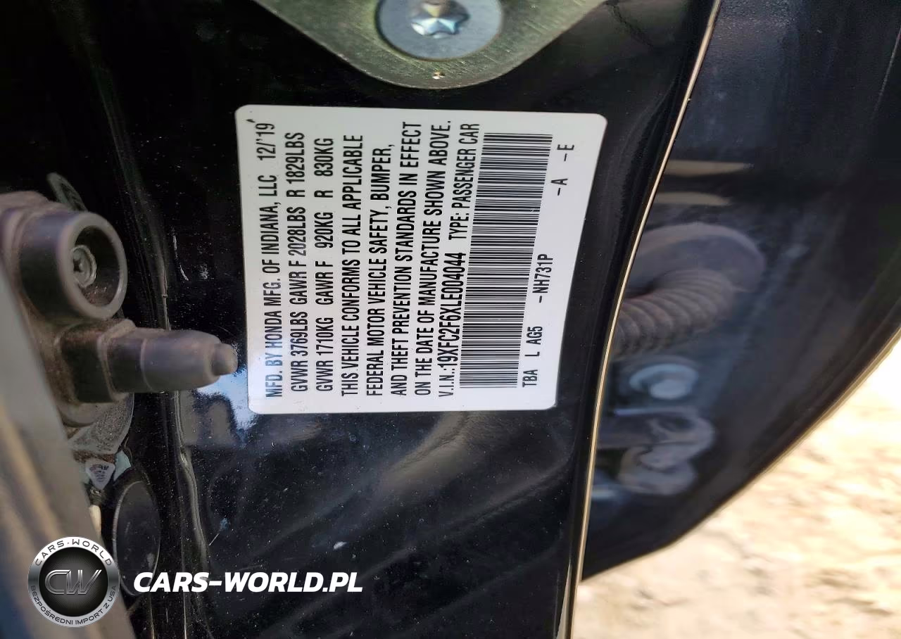 2020 Honda Civic Lx VIN:19XFC2F6XLE004044 - 12
