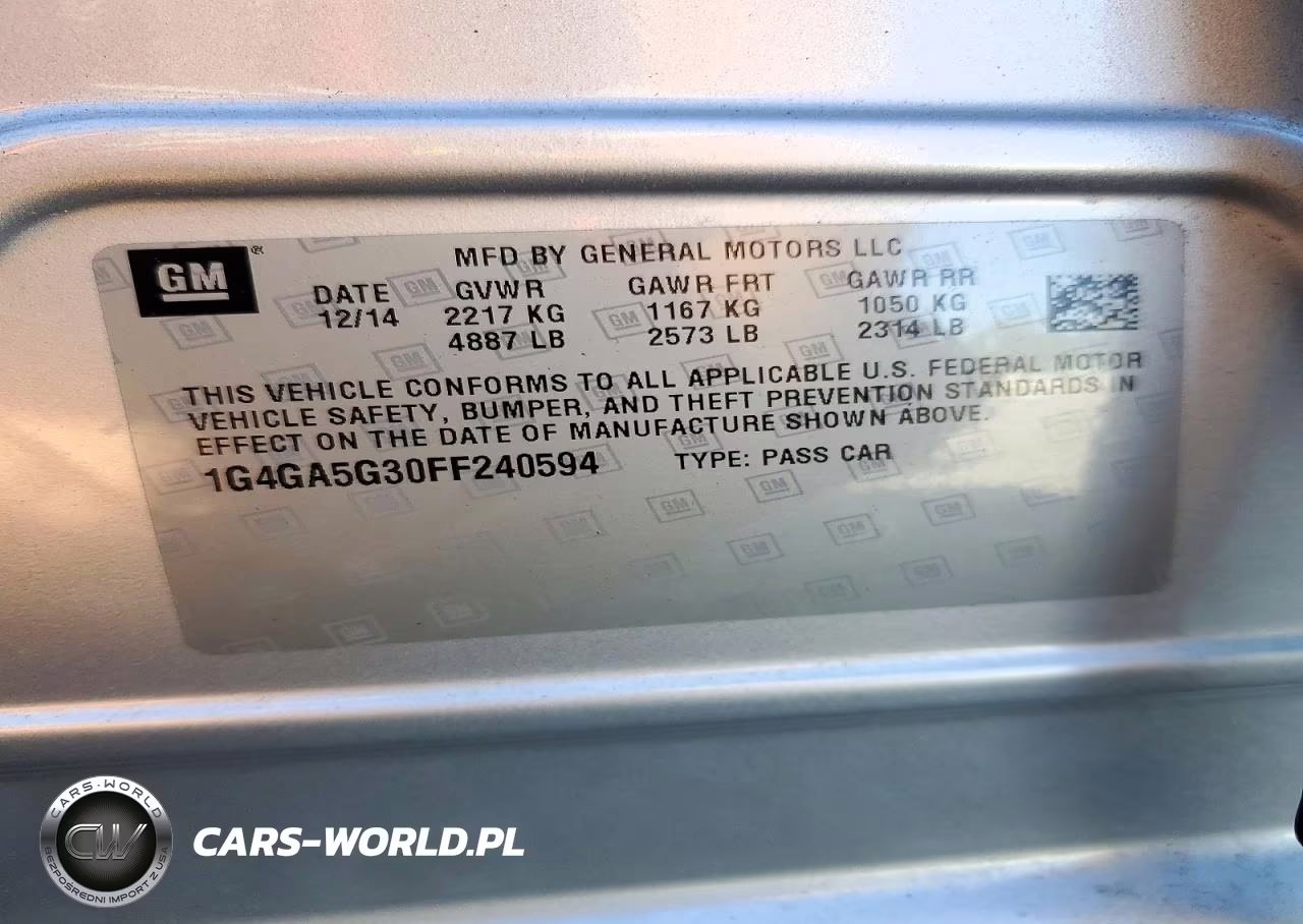 2015 Buick Lacrosse VIN:1G4GA5G30FF240594 - 12