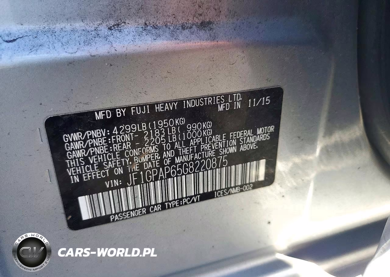 2016 Subaru Impreza Sport Premium VIN:JF1GPAP65G8220875 - 12