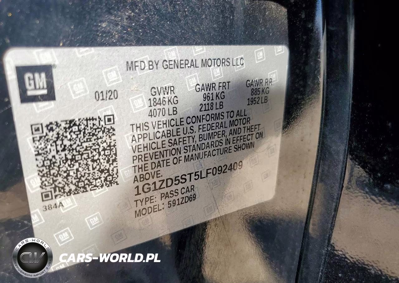 2020 Chevrolet Malibu Lt VIN:1G1ZD5ST5LF092409 - 12