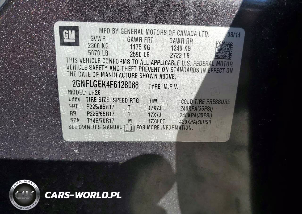 2015 Chevrolet Equinox Lt VIN:2GNFLGEK4F6128088 - 13