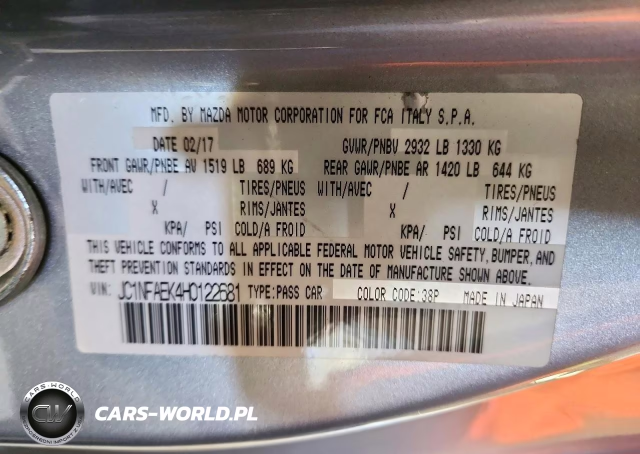 2017 Fiat 124 Spider Classica VIN:JC1NFAEK4H0122681 - 12