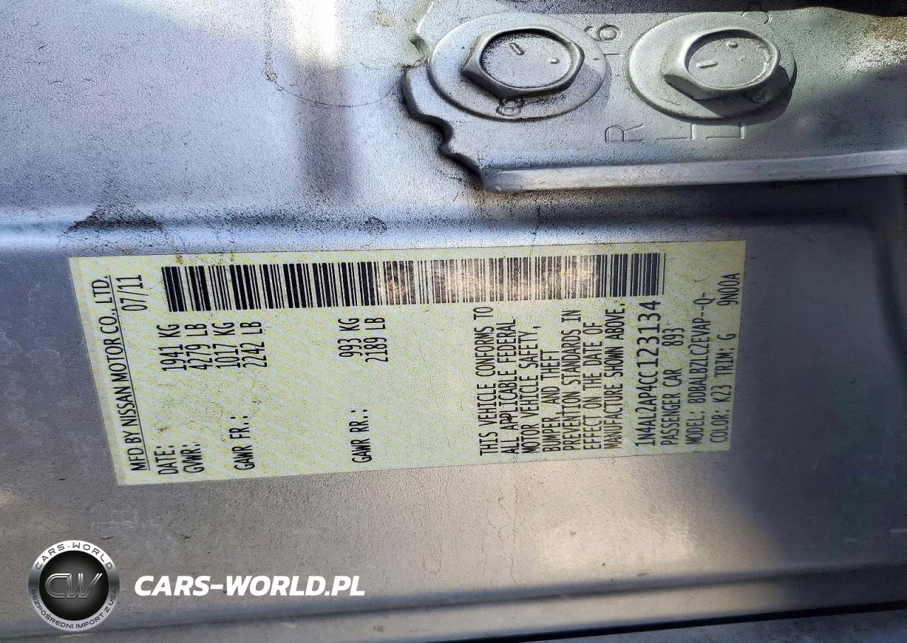 2012 Nissan Altima 2.5 VIN:1N4AL2AP4CC123134 - 13