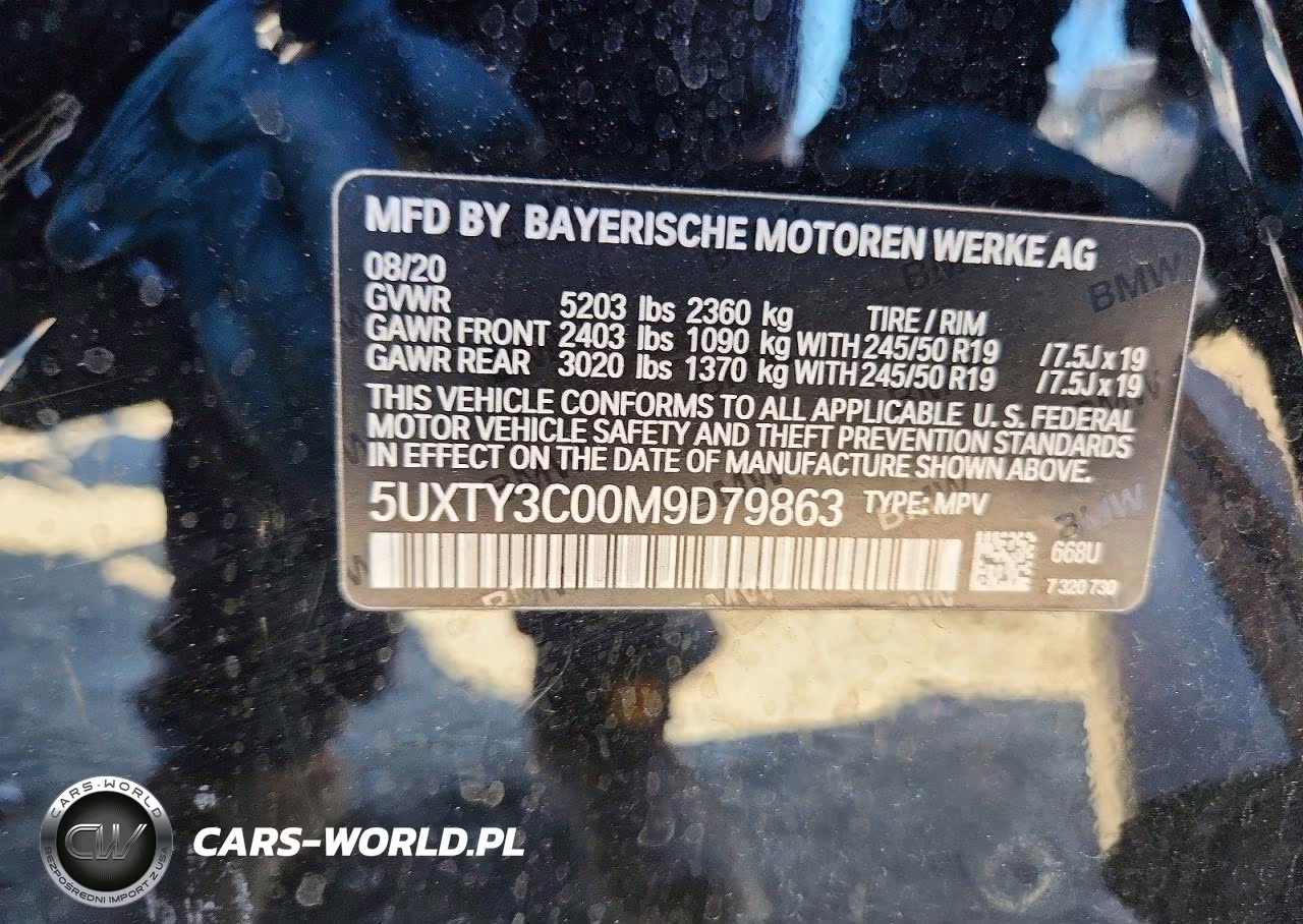 2021 BMW X3 Sdrive30I VIN:5UXTY3C00M9D79863 - 14