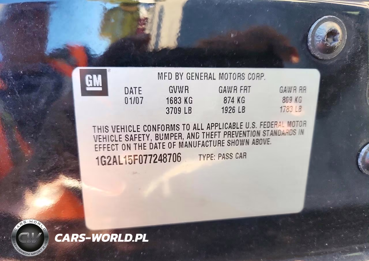 2007 Pontiac G5 VIN:1G2AL15F077248706 - 12