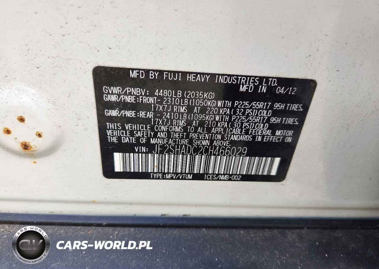 2012 Subaru Forester 2.5X Premium VIN:JF2SHADC2CH466029 - 12