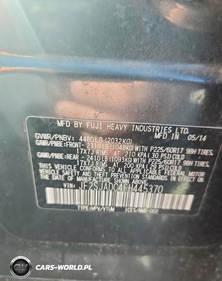 2015 Subaru Forester 2.5I Premium VIN:JF2SJADC4FH445370 - 12