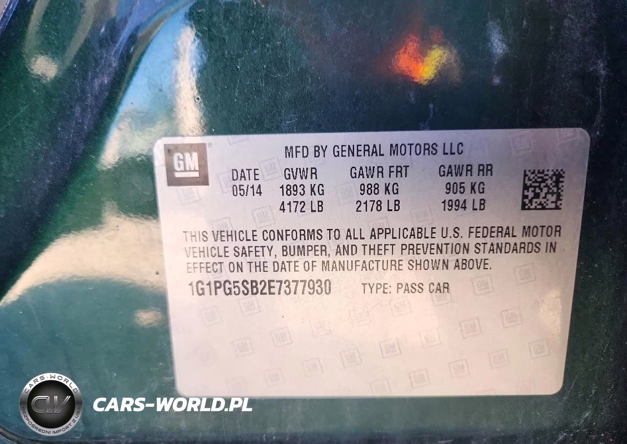 2014 Chevrolet Cruze Ltz VIN:1G1PG5SB2E7377930 - 12