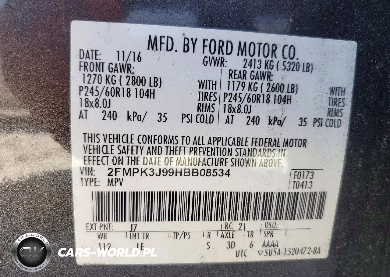 2017 Ford Edge Sel VIN:2FMPK3J99HBB08534 - 13