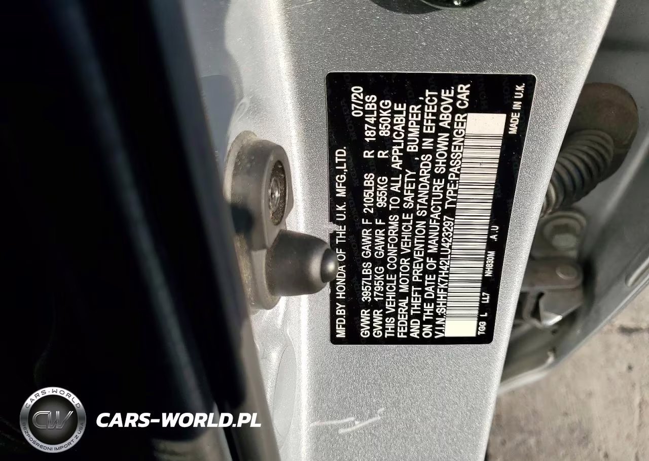HONDA CIVIC VIN:SHHFK7H42LU423297 - 12