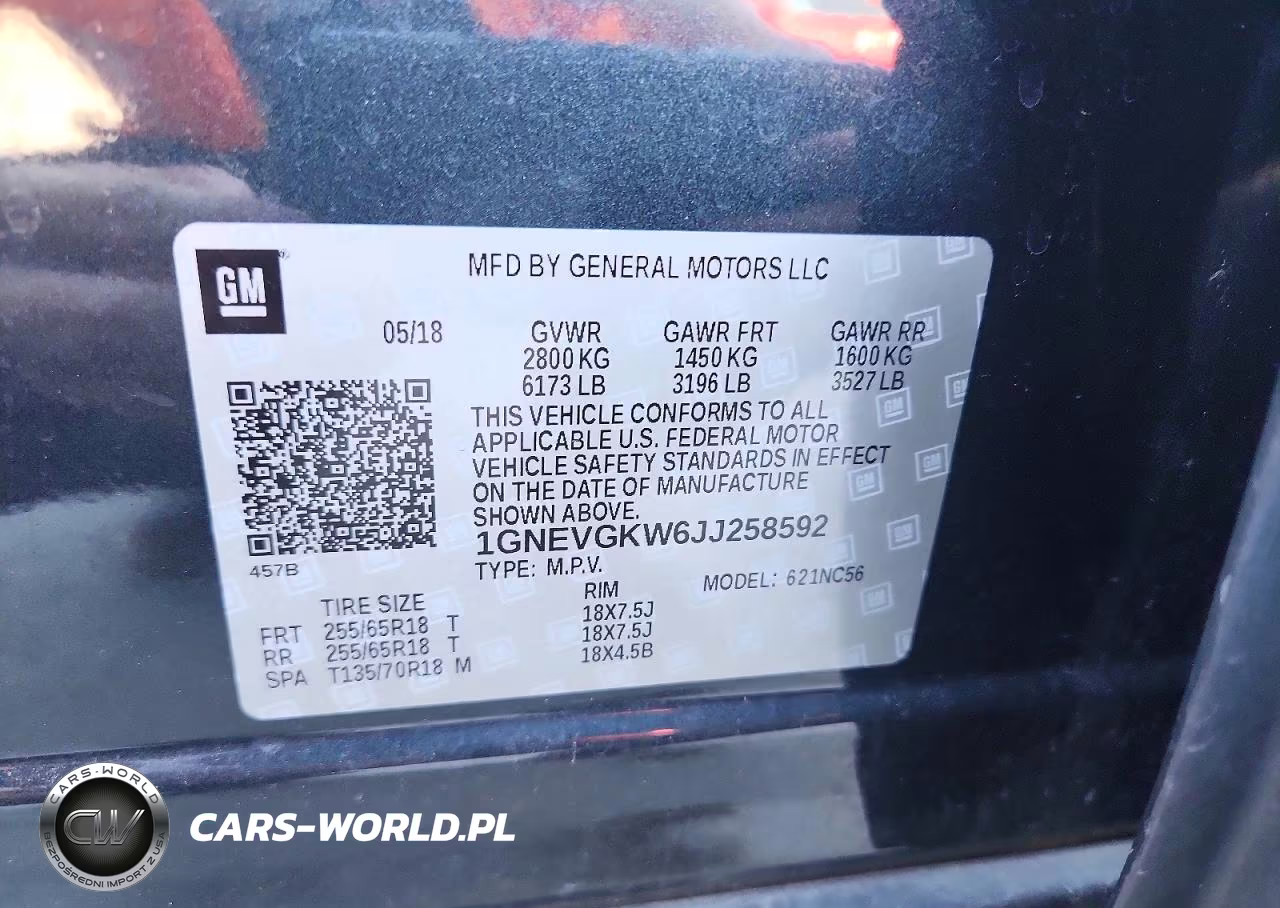 2018 Chevrolet Traverse Lt VIN:1GNEVGKW6JJ258592 - 12