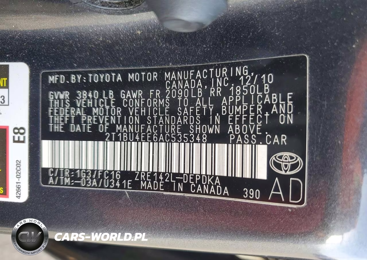 2010 Toyota Corolla Le VIN:2T1BU4EE6AC535348 - 12