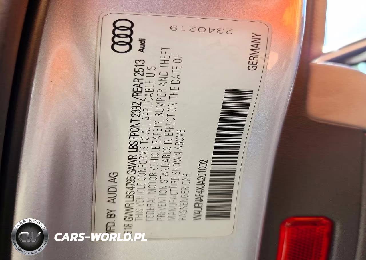 2018 Audi A4 VIN:WAUENAF4XJA201002 - 13