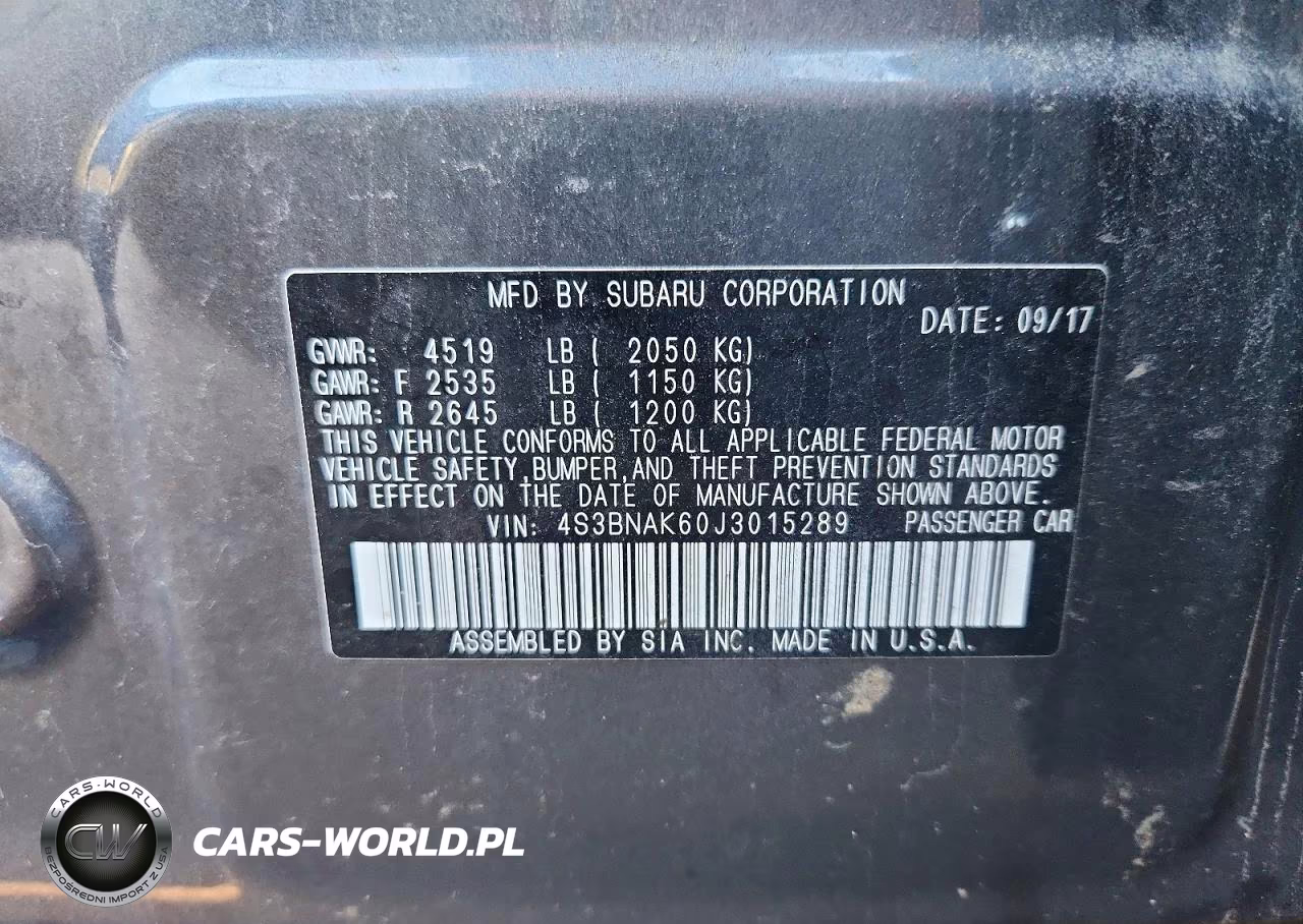 2018 Subaru Legacy 2.5I Limited VIN:4S3BNAK60J3015289 - 12