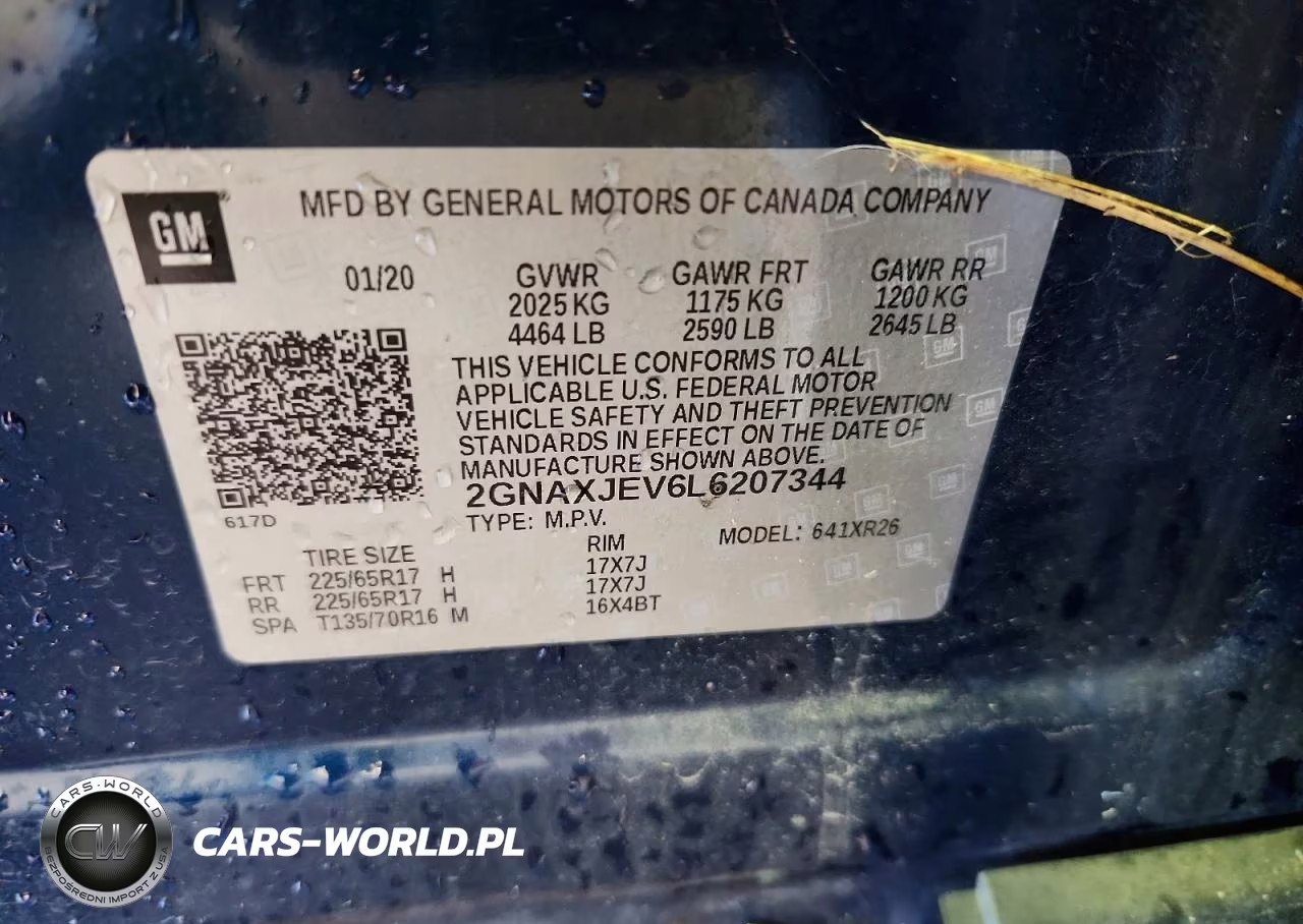 2020 Chevrolet Equinox Lt VIN:2GNAXJEV6L6207344 - 14