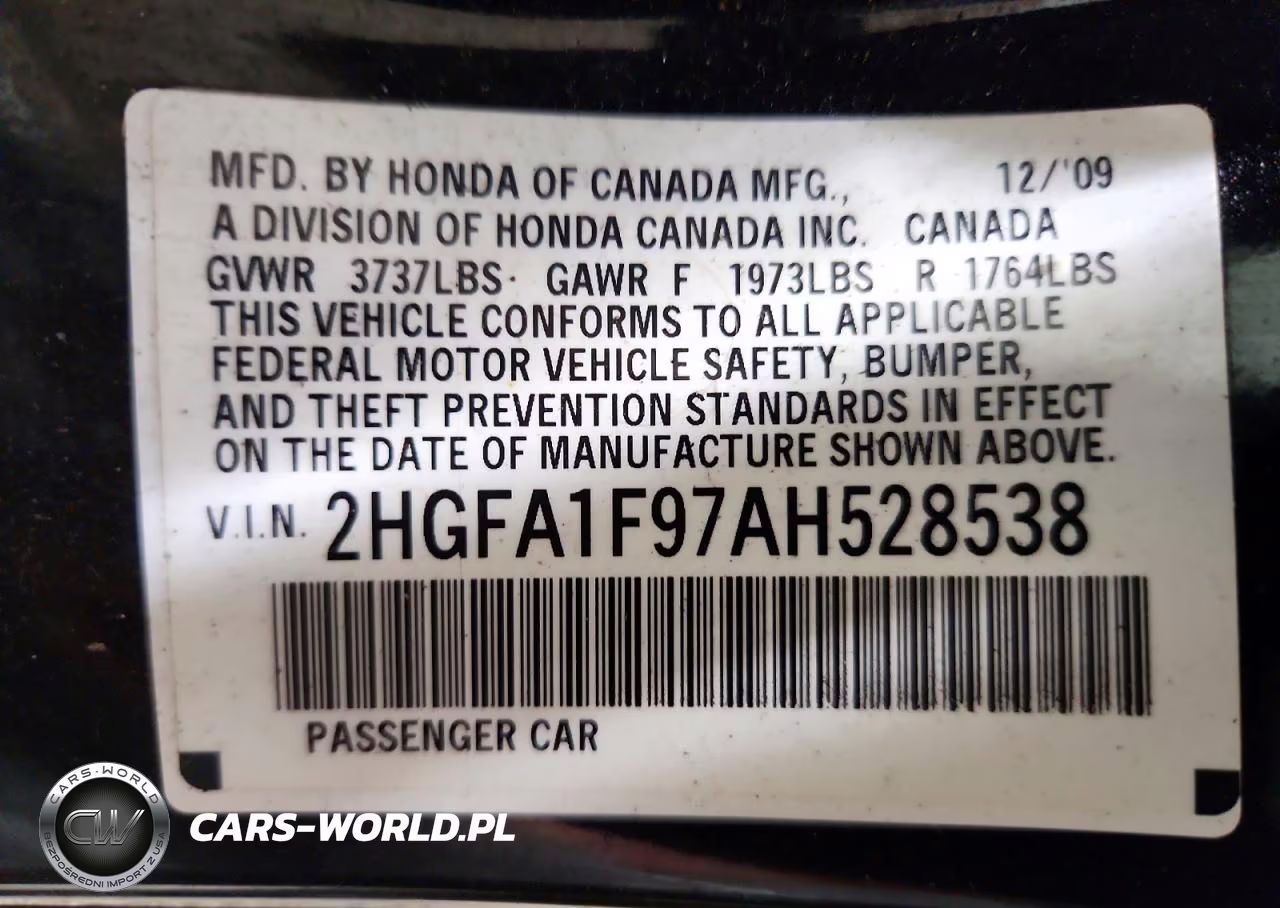 2010 Honda Civic Exl VIN:2HGFA1F97AH528538 - 12