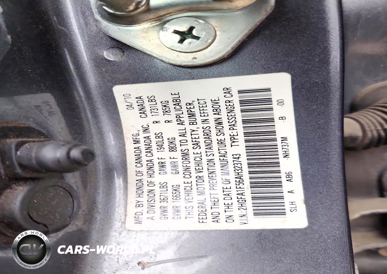2010 Honda Civic Lx VIN:2HGFA1F56AH323743 - 13