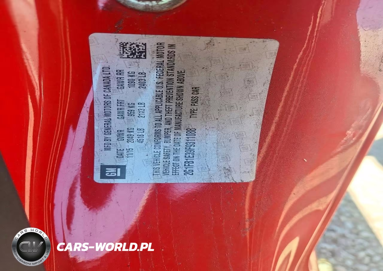 2015 Chevrolet Camaro Ls VIN:2G1FB1E39F9311088 - 12