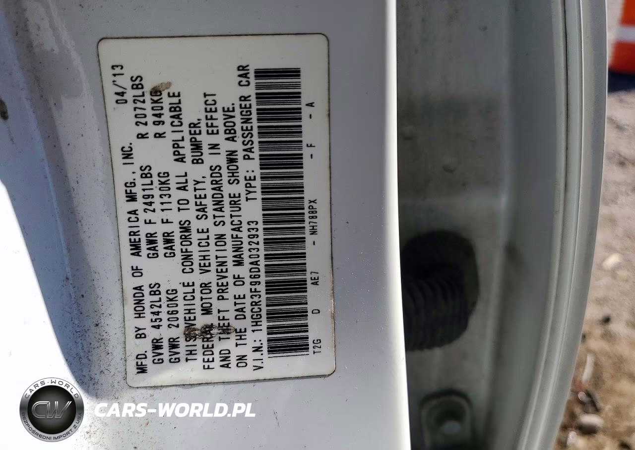 2013 Honda Accord Touring VIN:1HGCR3F96DA032933 - 12