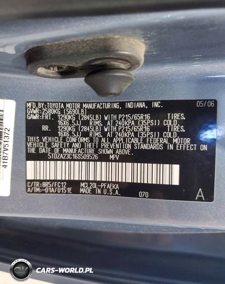 2006 Toyota Sienna Le 7 Passenger VIN:5TDZA23C16S509526 - 13