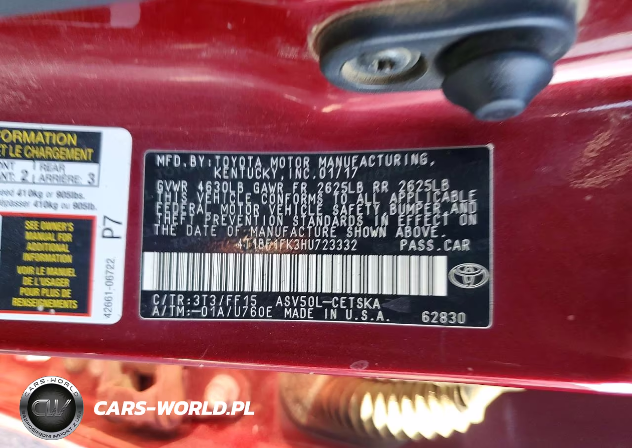 2017 Toyota Camry Se VIN:4T1BF1FK3HU723332 - 12