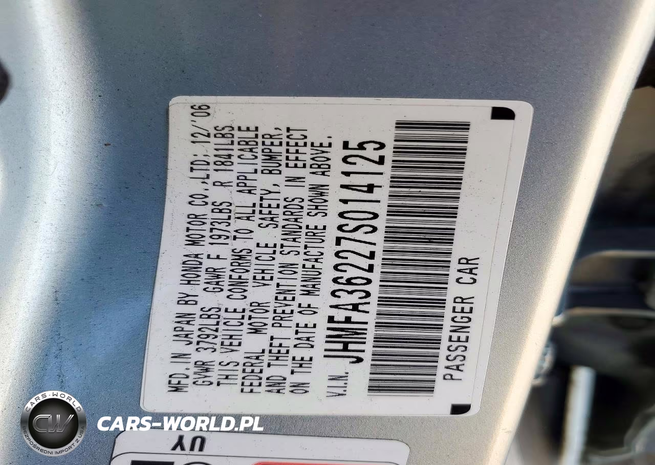 2007 Honda Civic Hybrid VIN:JHMFA36227S014125 - 13