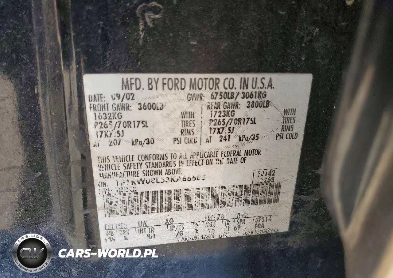 2003 Ford F150 Supercrew VIN:1FTRW08L53KA66685 - 12