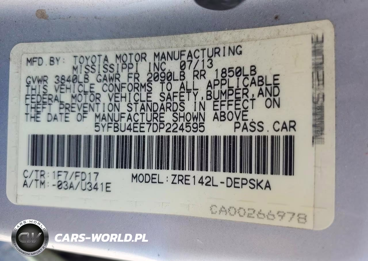 2013 Toyota Corolla S VIN:5YFBU4EE7DP224595 - 13