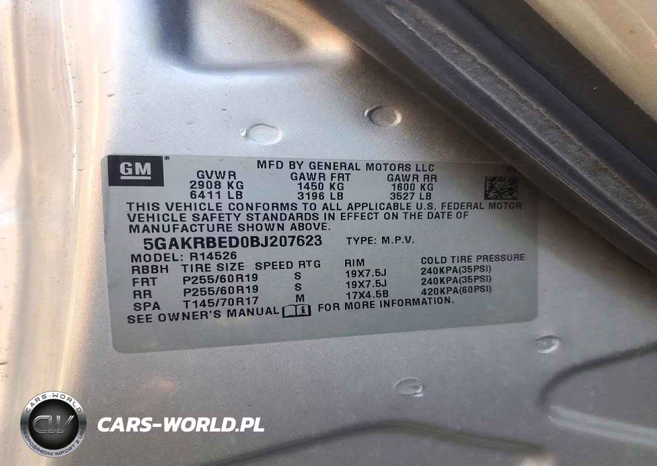 2011 Buick Enclave Cxl VIN:5GAKRBED0BJ207623 - 13