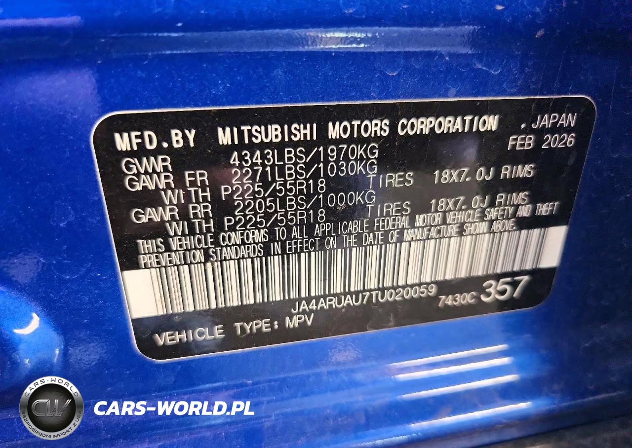 2026 Mitsubishi Outlander Sport S-Se VIN:JA4ARUAU7TU020059 - 12