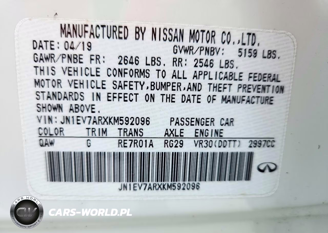2019 Infiniti Q50 3.0T Luxe VIN:JN1EV7ARXKM592096 - 13
