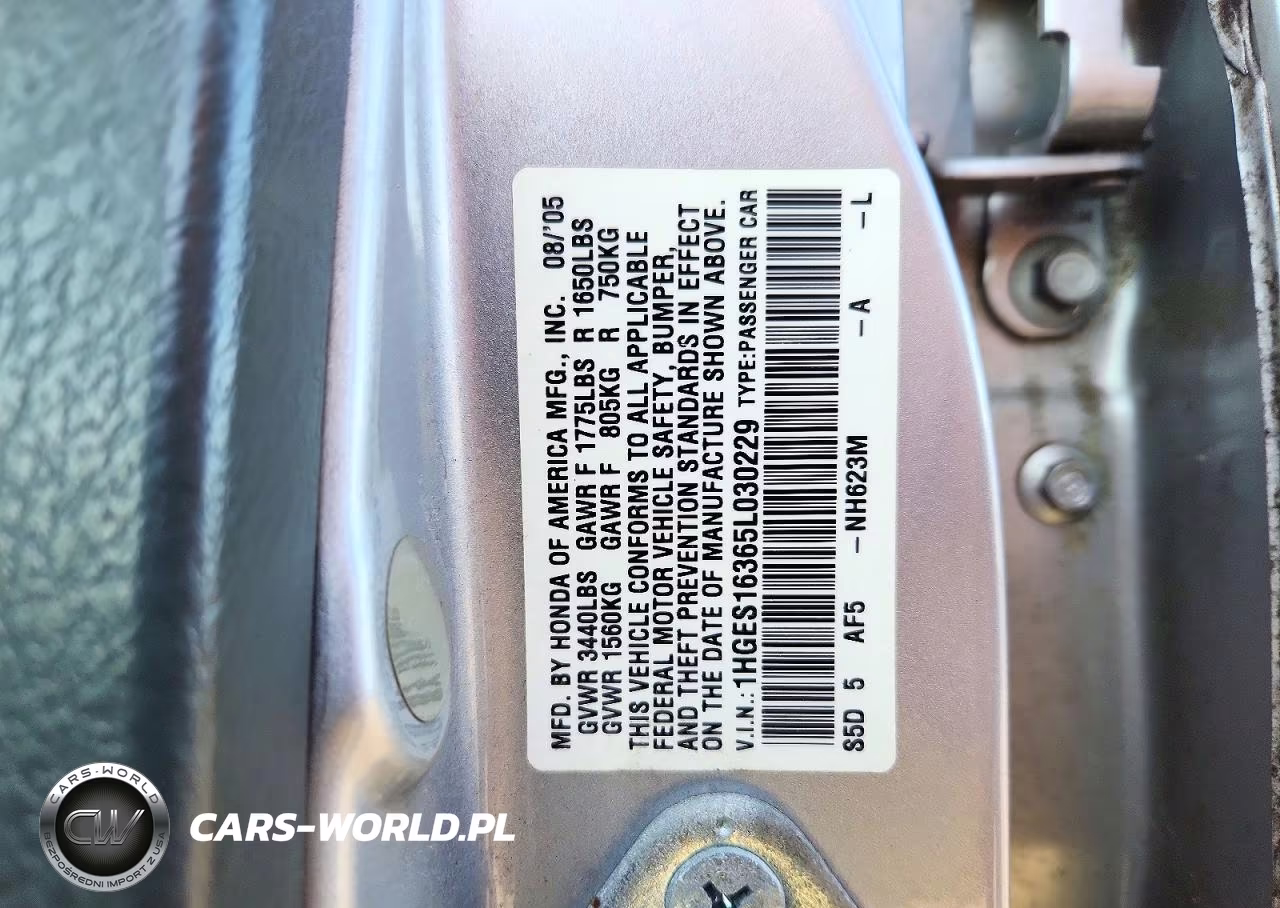 2005 Honda Civic Dx Vp VIN:1HGES16365L030229 - 12