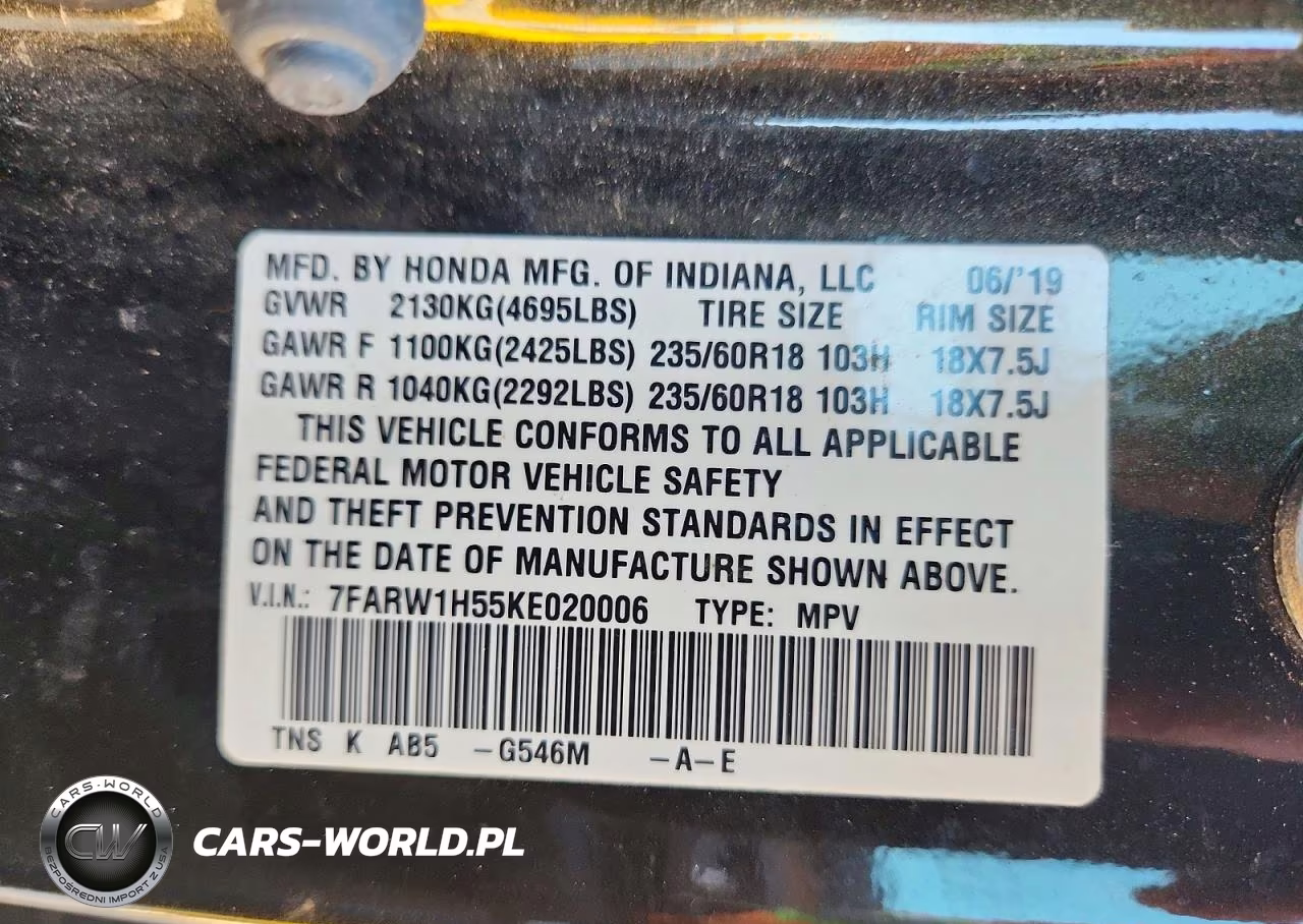2019 Honda Cr-V Ex VIN:7FARW1H55KE020006 - 14